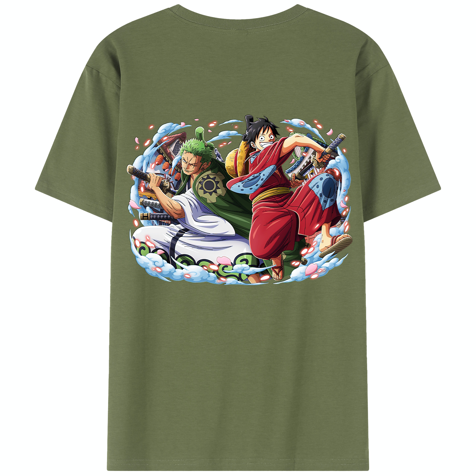 （画像用） ワンピース モンキー・D・ルフィ ONE PIECE Monkey D. Luffy 綿100％半袖Tシャツ（背面プリント）
